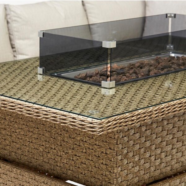Orchid Corner Rising Dining Set, Firepit & Rain Cover in Natural - Image 14