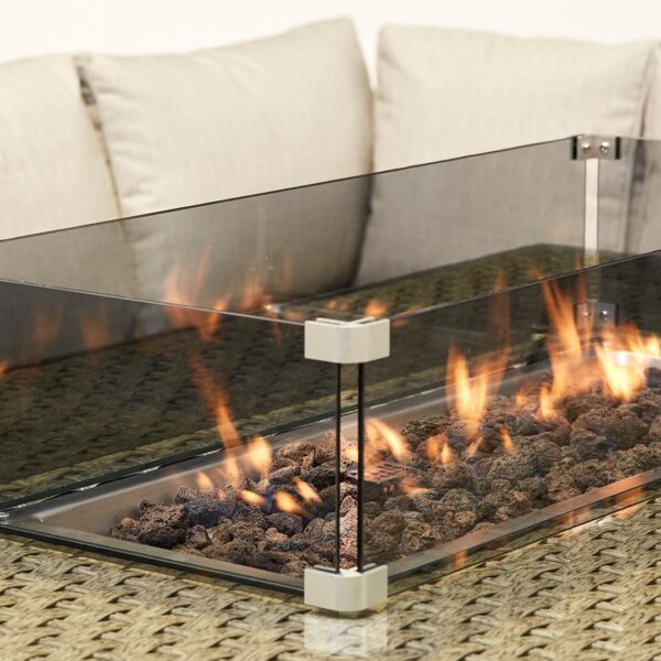 Orchid Corner Rising Dining Set, Firepit & Rain Cover in Natural - Image 3