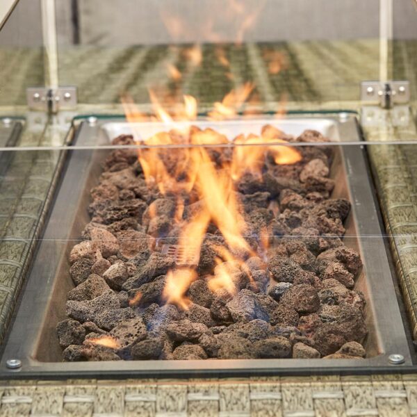 Orchid Corner Rising Dining Set, Firepit & Rain Cover in Natural - Image 4