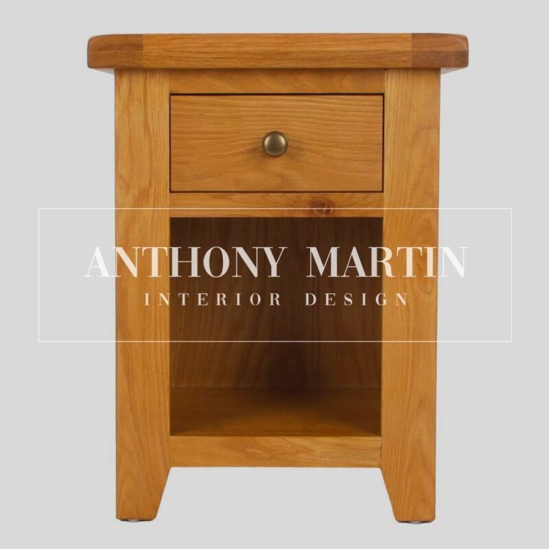 Oak 1-Drawer Bedside Table