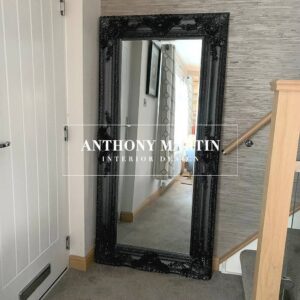 Sold Out!! Ornate Bevelled Mirror in Matte Black
