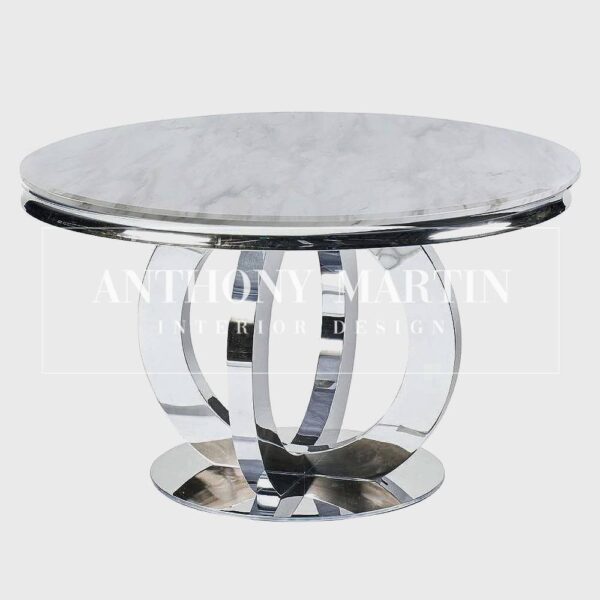 Lopez Round Marble Dining Table - Image 2