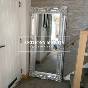 Ornate Bevelled Mirror in Silver