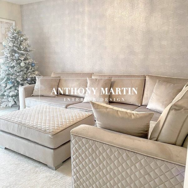 The Quilted Queen Sofa & Footstool