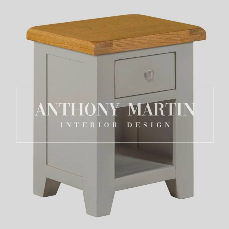 Painted Oak 1-Drawer Bedside Table