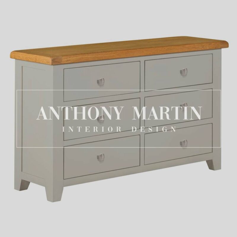 Painted Oak 6-Drawer Chest