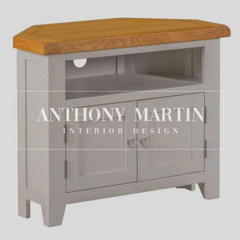 Painted Oak Corner TV Unit