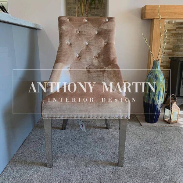 Alexandra Latte Velvet Chair - Image 2