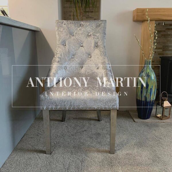 Alexandra Silver Velvet Chair - Image 2