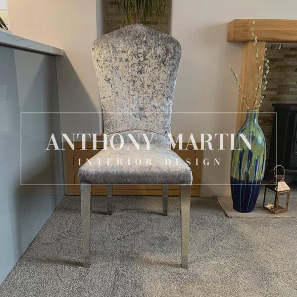 Victoria Silver Velvet Chair - Image 2
