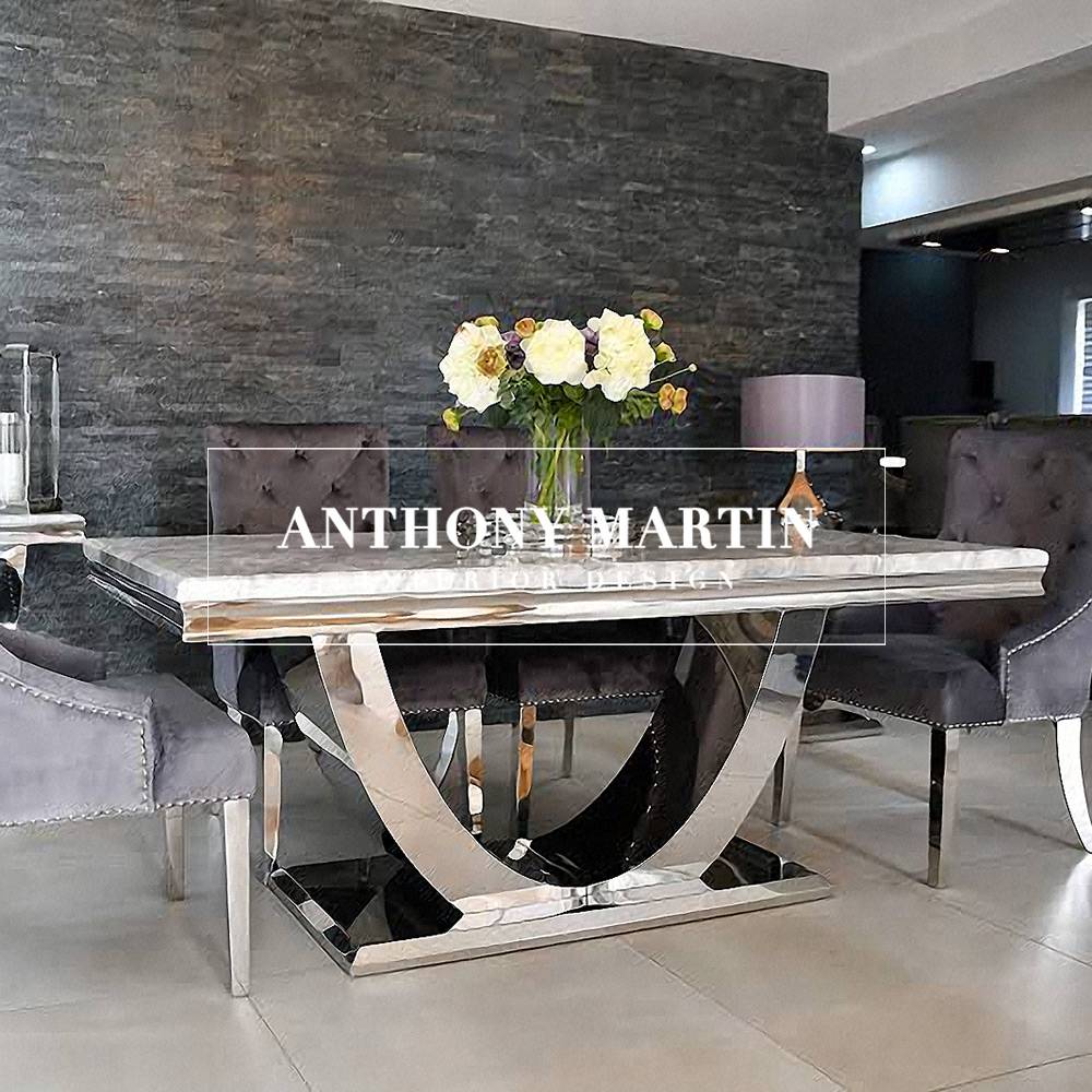 Paloma Marble Dining Table & 4 Buckingham Chairs