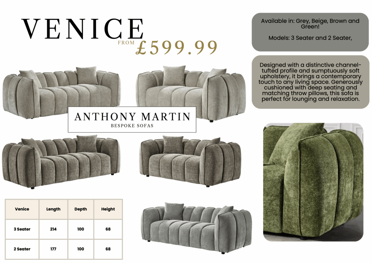 The Venice 3+2 Sofa Set - Image 4